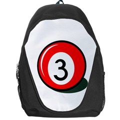 Billiard Ball Number 3 Backpack Bag by Valentinaart