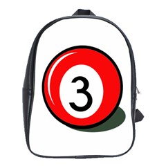 Billiard Ball Number 3 School Bags (xl)  by Valentinaart