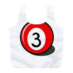 Billiard Ball Number 3 Full Print Recycle Bags (l)  by Valentinaart