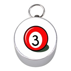 Billiard Ball Number 3 Mini Silver Compasses by Valentinaart