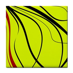 Yellow decorative design Tile Coasters