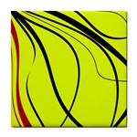 Yellow decorative design Tile Coasters Front