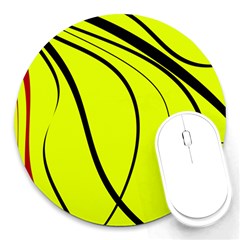 Yellow decorative design Round Mousepads