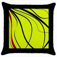 Yellow decorative design Throw Pillow Case (Black)