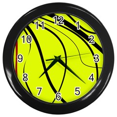 Yellow decorative design Wall Clocks (Black)