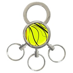 Yellow decorative design 3-Ring Key Chains