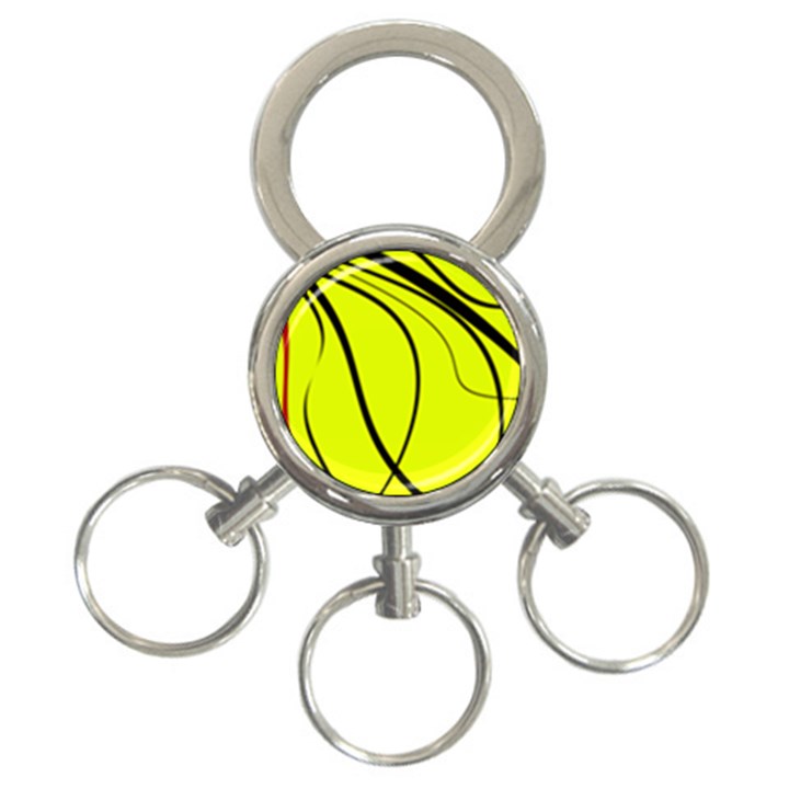 Yellow decorative design 3-Ring Key Chains