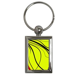 Yellow decorative design Key Chains (Rectangle) 