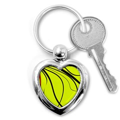 Yellow decorative design Key Chains (Heart) 