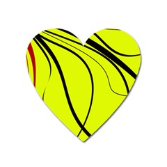 Yellow decorative design Heart Magnet