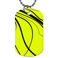 Yellow decorative design Dog Tag (One Side)