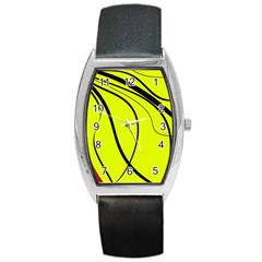 Yellow decorative design Barrel Style Metal Watch