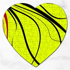 Yellow decorative design Jigsaw Puzzle (Heart)