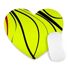 Yellow Decorative Design Heart Mousepads by Valentinaart