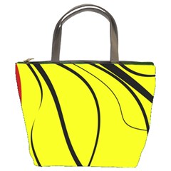 Yellow decorative design Bucket Bags