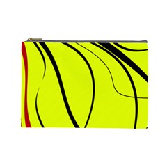 Yellow Decorative Design Cosmetic Bag (large)  by Valentinaart