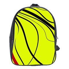 Yellow decorative design School Bags(Large) 