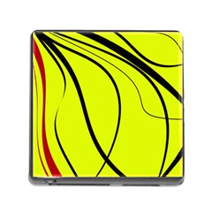 Yellow Decorative Design Memory Card Reader (square) by Valentinaart