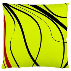 Yellow decorative design Large Cushion Case (One Side)