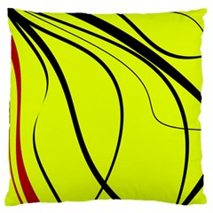 Yellow decorative design Standard Flano Cushion Case (One Side)