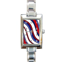 Decorative Lines Rectangle Italian Charm Watch by Valentinaart