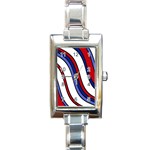 Decorative Lines Rectangle Italian Charm Watch Front