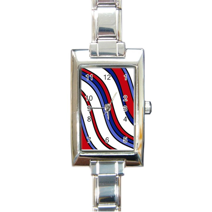 Decorative Lines Rectangle Italian Charm Watch