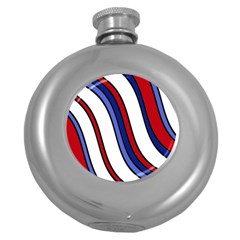 Decorative Lines Round Hip Flask (5 Oz) by Valentinaart