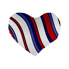 Decorative Lines Standard 16  Premium Flano Heart Shape Cushions by Valentinaart