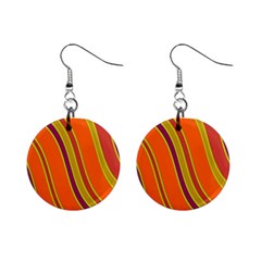 Orange Lines Mini Button Earrings by Valentinaart