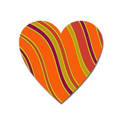 Orange Lines Heart Magnet by Valentinaart