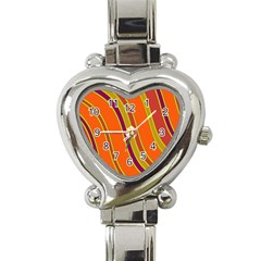 Orange Lines Heart Italian Charm Watch by Valentinaart