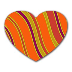 Orange Lines Heart Mousepads by Valentinaart