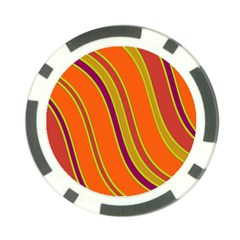 Orange Lines Poker Chip Card Guards by Valentinaart