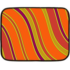 Orange Lines Fleece Blanket (mini) by Valentinaart