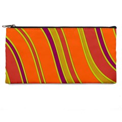 Orange Lines Pencil Cases by Valentinaart