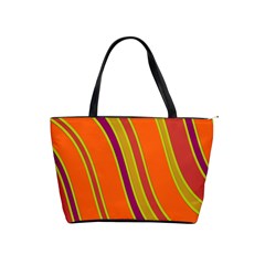 Orange Lines Shoulder Handbags by Valentinaart