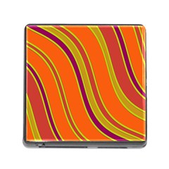 Orange Lines Memory Card Reader (square) by Valentinaart