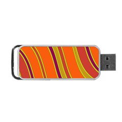 Orange Lines Portable Usb Flash (two Sides) by Valentinaart