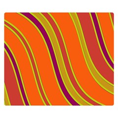 Orange Lines Double Sided Flano Blanket (small)  by Valentinaart