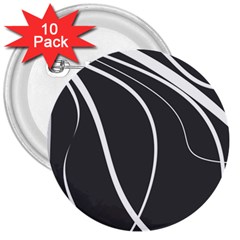 Black And White Elegant Design 3  Buttons (10 Pack)  by Valentinaart