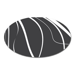 Black And White Elegant Design Oval Magnet by Valentinaart