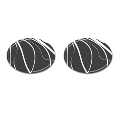 Black And White Elegant Design Cufflinks (oval) by Valentinaart