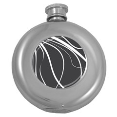 Black And White Elegant Design Round Hip Flask (5 Oz) by Valentinaart