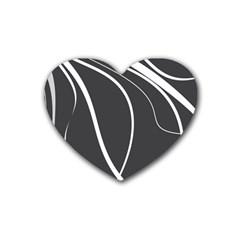 Black And White Elegant Design Rubber Coaster (heart)  by Valentinaart