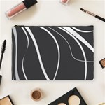 Black and white elegant design Cosmetic Bag (Large)  Front