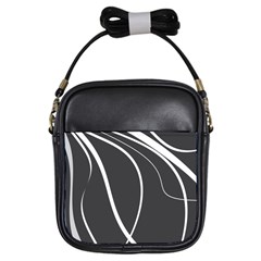 Black And White Elegant Design Girls Sling Bags by Valentinaart