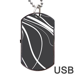 Black And White Elegant Design Dog Tag Usb Flash (one Side) by Valentinaart