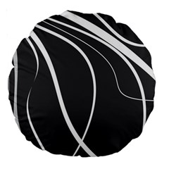 Black And White Elegant Design Large 18  Premium Round Cushions by Valentinaart