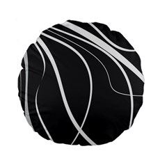 Black And White Elegant Design Standard 15  Premium Flano Round Cushions by Valentinaart